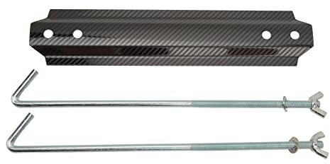 Maintien de la Batterie, Support D'arrimage de Batterie en Acier Inoxydable, Barre Transversale Réglable avec Boulon en J de 8,7 Pouces, Support de Fixation de Batterie de Voiture (Fibre de carbone)