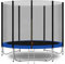Baunsal® Trampolin Outdoor Ø 183 cm (EXD) blau als Komplettset mit Federabdeckung, Sprungmatte, Netz und Leiter - Gartentrampolin Spielzeug für Kinder