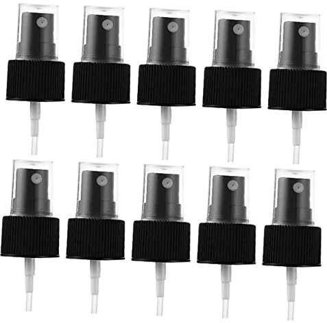 FRCOLOR 20Pcs Black Perfume Spray Nozzle Replacement, 18mm Fine Mist Sprayer for Bottles, Leak-Proof Plastic Pump Head for Perfume, Body Spray, Travel Use