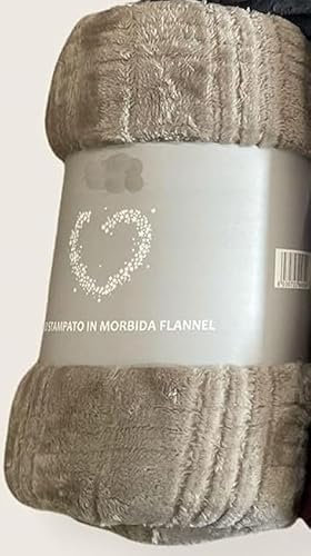 Corredocasa Plaid in Morbido e Caldo Pile Qualità Coral Raffinato Disponibile in Tinta Unita- Coperta Perfetta per Salone Divano Letto e Viaggio Morbida e Soffice Misura 160X210 (Beige)