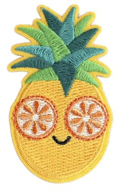 Aufnäher zum Aufbügeln, Ananas/Popcorn, 4,2 cm x 6 cm, Menge 1 Stück