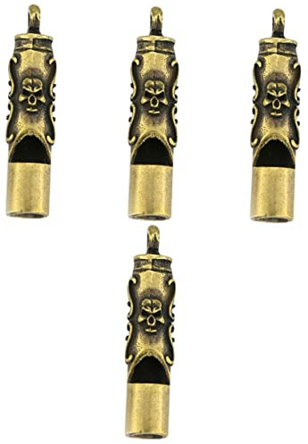 INOOMP 4 Pièces Sifflet Petits Jouets Pour Chiens Porte-clés De Voiture Mini-jouets Jouets Pour Chiots Breloque Porte-clés Tête De Mort Jouets Anciens Le Crâne Accessoires Laiton
