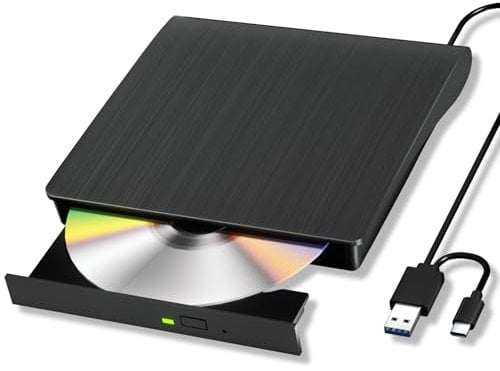 Yaeonku Lettore Blu Ray Esterno Lettore DVD/BD/CD Lettura/scrittura Lettore Blu Ray Portatile USB 3.0 e Registratore DVD Type-C 4K Ultra Alta Definizione BluRay Recorder per Win7/8/10/11/MacOS