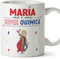 MUGFFINS Tazas Personalizadas para QUÍMICA mujer - En Portugués - Você é Super! - 11 oz / 330 ml - Regalo Personalizable original y divertido