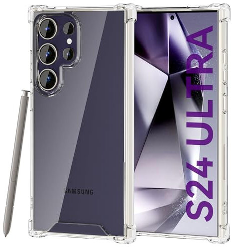 for Samsung Galaxy S24 Ultra Case, Clear Shockproof Protective S24Ultra Phone Cases, Transparent Cover for Samsung S24 Ultra 5G