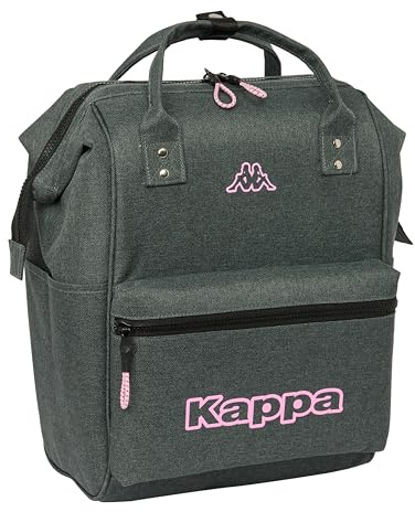 KAPPA SILVER PINK - Jugendrucksack mit Griffen für Laptops bis zu 13 Zoll, für Jugendliche, bequem und vielseitig, Qualität und Widerstandsfähigkeit, 27 x 19 x 40 cm, Grau Melange, Grau melange,