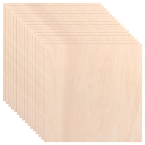VIDETOL 15 Stück Sperrholzplatte 3mm, 300 x 300 x 3 mm Lindenholz, Bastelholz Holzplatte, Holzplatten zum Basteln für Modell, DIY Holzarbeiten, Malerei, Dekorationen