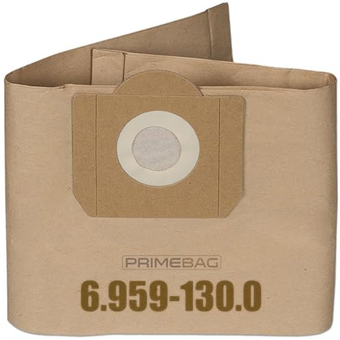 PRIMEBAG 10 Staubsaugerbeutel kompatibel zu Kärcher 6.959-130.0 Ersatzbeutel MV3 WD3 Premium WD 3 Battery WD 3.200 3.500 3-lagiges Filterpapier für Bestleistung beim Saugen