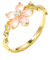 Bague Or -ANAZOZ Bague Femme en Argent Réglable, Plaqué Or 10 Carats, Fleur en Quartz Rose Synthétique, Bijoux Fantaisie