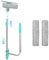 Jeorywoet Outside Window Cleaner U Shaped Extendable Squeegee For Window Cleaning Detachable Rotatable Enlarged Glass Squeegee from Inside with 2 Pcs Wiping Cloth Replacement