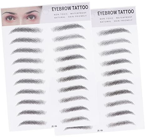 HAPINARY 2stücke Haftende Augenbrauen-aufkleber Haarähnliche Schwarze Transfer-sticker Für Männer Und Frauen Langlebig Hautfreundlich Einfach Anzuwenden Für Dünne Oder Spärliche Brauen