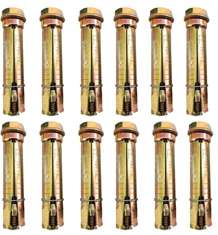 Ragyzity 12 Pcs Expansion Screw Bolts, M8 x 60mm Screw Sleeve Anchor Bolts Hex Nut Expansion Sleeve External Hex Head Screw, Heavy-Duty Versatile Screws for Indoor and Outdoor Use