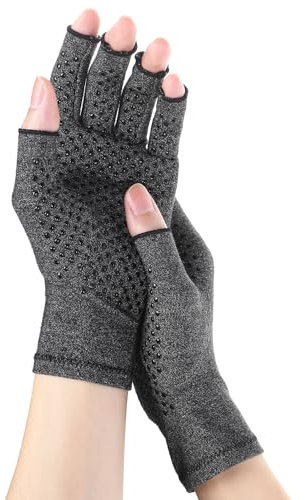 Ymapinc Arthrose Handschuhe Damen, 1 Paar Handschuhe Ohne Finger Kompressionshandschuhe für Karpaltunnelschmerzen Rheumatoide Arthrose Tippen