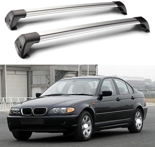 CCLXWY Aluminium Dachträger Relingträger,Dachgepäckträger Alu Relingträger 2 Stück für BMW 3 Series E46 4 Door Sedan 1999-2004