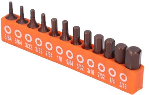 12-teiliges Sechskantbit-Set Zoll 1/4 Schaft für Bohrer Elektrische Schraubendreher 25 mm aus legiertem Stahl mit Aufbewahrungsbox für Handwerker und Heimwerker