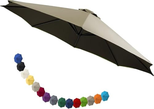 uyeoco Housse de Rechange pour Parasol 200cm 250cm 270cm 300cm Toile Parasol d'extérieur À 6 Baleines Auvent de Rechange pour Parasol de Terrasse Tissu de Polyester(@5,2M 6.5ft/6 ribs)