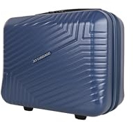 JLY Swirf Travel Vanity Case – Compact Hard Shell Cosmetic Organizer with Waterproof Pocket – Oxford Blue Makeup Case for Carry On, Toiletries & Beauty Essentials