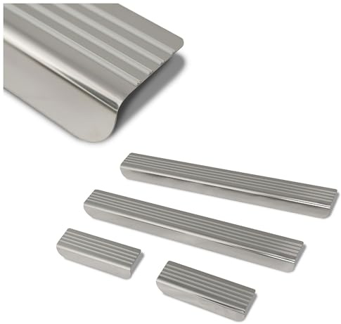 CHROMEMASTER | Door Sill Protectors Compatible with Mazda CX-5 2017-2024 | Stainless steel, Silver; Scratch Protection for Door Sills - Self-Adhesive Car Accessory - Set of 4 pcs