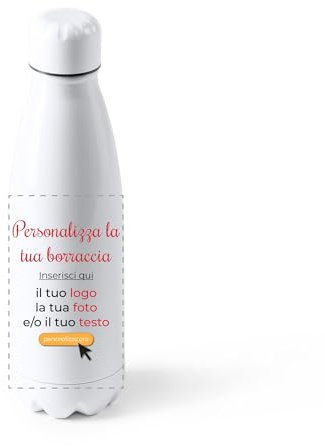 Bottiglia Termica Doppia Parete 500 ml in Acciaio Inox 304 – Borraccia Personalizzabile con Foto, Nome o Logo – Riutilizzabile, Ecologica, Senza BPA – Perfetta per Sport, Ufficio, Regali