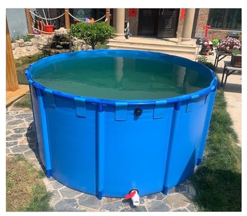 Piscine à poissons en toile, étang autoportant, rond, épais, en PVC, facile à monter, grand cadre en métal rond, 13602L/3593GAL-3,8 x 1,2 m (D x H)