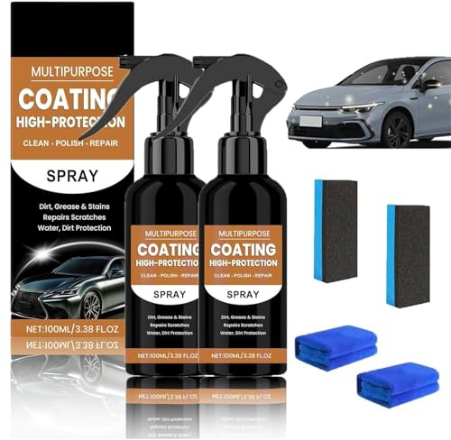 2PCS Turbo Shine, 3 In 1 High Protection Quick Car Coating Spray, Turbo Shine Nano Spray Auto, Na-no Sp-ray, Auto-Beschichtungsspray Autolack Schnellwachs Polierspray Nano Repair Protect Wheel Cleaner