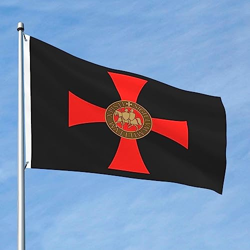 Garten Flaggen Templer-Ritter-Logo Personality Flag Dekoration Feiertage Flags Weatherproof Fahne Für Drinnen Parade Fête 90X152CM