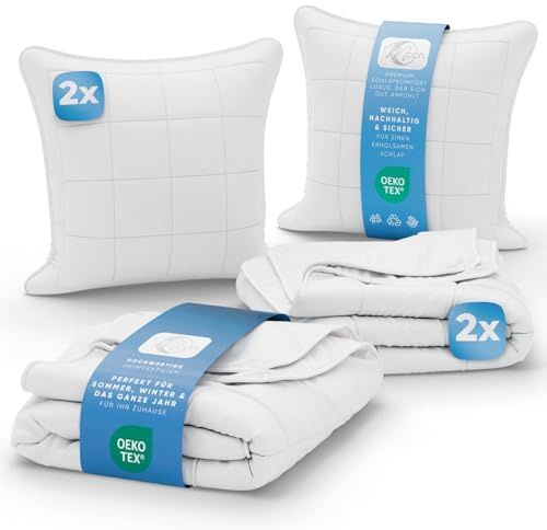 Moon Classic 2er Bettenset 4-Jahreszeiten inkl. Kopfkissen 135x200 cm/80x80 cm 100% Polyester (564472)