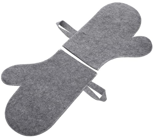 BESPORTBLE Peeling Duschhandschuhe aus Filz, 2 Stück, mit Lanyard für Sauna