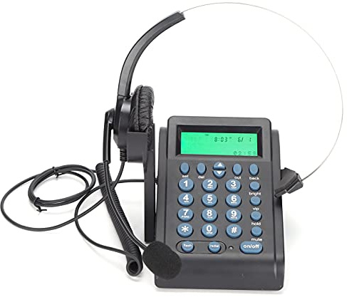 Elprico Kabelgebundenes Callcenter-Telefon HT910 mit Drehbarem Headset, Bürotelefon mit Geräuschunterdrückung und Einstellbarkeit