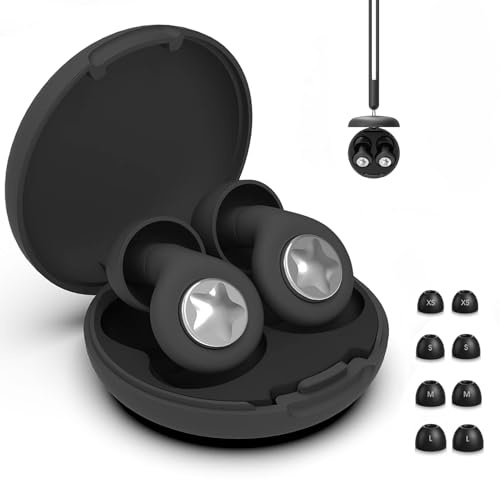 Tappi Orecchie Dormire, 45dB Tappi Auricolari Ultra Morbidi e Riutilizzabili Antirumore con 8 Inserti e Sacchetto Portatile per Dormire,Studio,Viaggio,Concerti