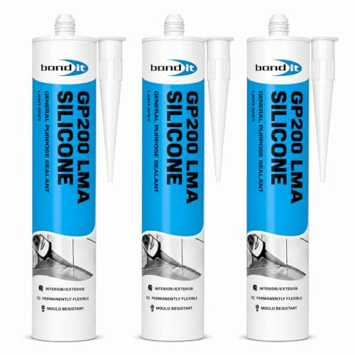 White Silicone Sealant 275ml Pack of 3 | High Modulus Waterproof & Mould Resistant Silicone | Kitchen, Bathroom, Shower & Exterior Sealant