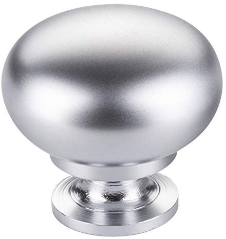 10 x SO-TECH® Möbelknopf OSCAR Chrom matt Ø 32,5 mm - Design trifft auf Funktion - Knopfgriff Küchengriff Küchenknopf Möbelgriff