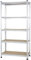 Amazon Basics robustes 5 Regale mit 1.800 kg Tragfähigkeit (360 kg pro Ablage), Doppelstangen, eloxiertes Aluminium, Spanplatte, 45.72 x 91.44 x 182.88 cm