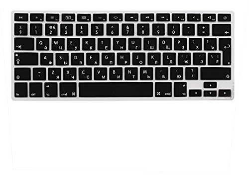 DealMux Russian Keyboard Skin Cover EU Schwarz für MacBook Air 13 15 17inch