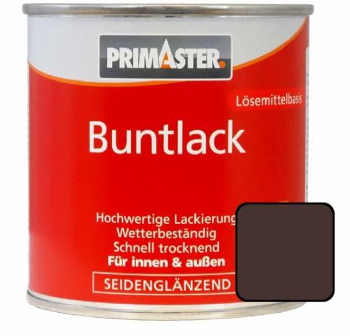 Primaster Buntlack 125ml Schokoladenbraun Seidenglänzend Wetterfest Holz&Metall