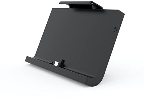 WE Batterie 10000mAh Coque pour Console Nintendo Switch USB-C 3.1A, Rajoute 4h à 6h, Chargeur Batterie Externe avec Support Arrière Réglable pour Switch - Noir