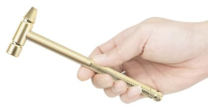 Kinobo 6 in 1 Mini Multifunction Copper Hammer & Screwdriver Hand Tools Ideal for Watchmaker Jewelers and Eating Walnuts. (Gold)