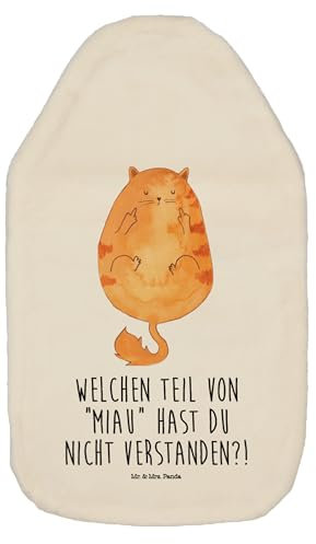 Mr. & Mrs. Panda Wärmflasche Katze Mittelfinger - Geschenk, Bettflasche, Kleine Wärmflasche, Körnerkissen, Tiger, Katzenmotiv, Katzenaccessoires,