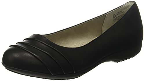 CLIFFS BY WHITE MOUNTAIN Women's Clara Ballet Flat, Black/Burnished/Smooth, 6 UK