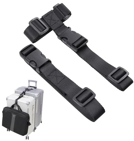 Vigorport Sangles de Bagage, Sangles de Connexion pour valises, Ajoutez Un Sac et connectez Vos 2 valises Ensemble Accessoires de Fixation réglables (2,5 cm de Largeur S)