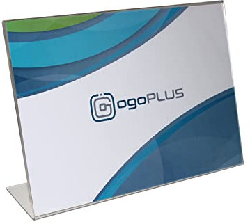 ogoPLUS L-Ständer DIN A4 Querformat / Acryl Tischaufsteller, Flyer Ständer, Menükartenhalter, Infoschild, Werbeträger, Acrylglas Preisschild, Aufsteller Werbung