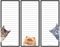 Magnetische To-Do-Listen-Notizblöcke (3er-Pack); Einkaufslisten-Magnetblock für Kühlschrank; magnetischer Papierblock für Erinnerungen, Notizblock und Kratzblock; niedliche Katzen-Designs, 50 Blatt