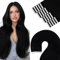 YoungSee Extensions Echthaar Tape Schwarz 60cm Tape in Extensions Schwarz Tape Extensions Echthaar Lang Tape Haarverlangerung Tape Echthaar Invisible Tape Extensions Seamless 20stuck 50g #1