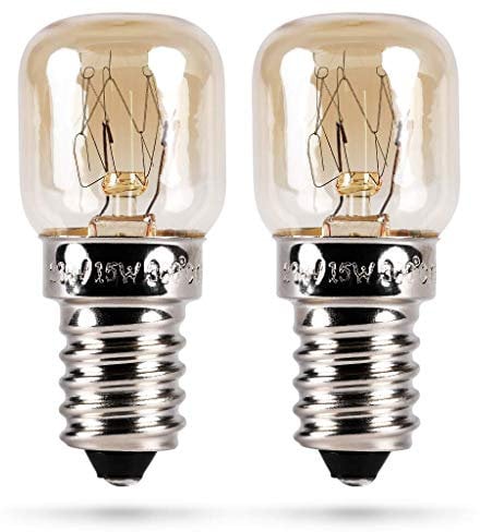 HEITECH Lampadina da forno 2-pack 15W E14 - Lampadina da forno resistente al calore fino a 300 gradi per forno, grill, microonde - Lampadina da forno con capsula T22, 75 lumen, 2600K