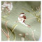 Rustikaler Stil Polsterstoff Meterware 280x100cm Breite Grüne Vögel Blumendruck Polyester Stoff für Stühle Einrichtung, Dekoration, DIY Handwerk(Size:1m)