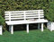 Dmora - Außenbank Pomezia, Monoblock-Gartenbank, Außenbank, 100 % Made in Italy, 145 x 49 x 74 cm, Weiß