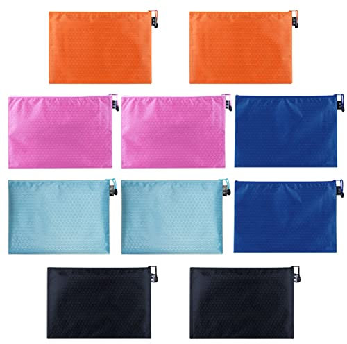 Dokumententasche A5 Reissverschluss,Geldtaschen Banktasche,10 Stück Dokumententasche A5,Wasserdicht Aktentasche Mehrfarbig Reißverschluss Kosmetiktasche,Aufbewahrungstasche