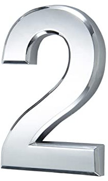 3in 3D Mailbox Numbers house numbers Adhesive door number Waterproof Address Numbers front door number Stickers for House Mailbox home address numerals (silvery 2)