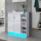 Schuhschrank Flurmöbel 2 Türen mit 4 Verstellbaren Einlegeböden Moderner Hochglanz Schrank Schuhregal Ständer Organizer mit LED-Licht, Weiß