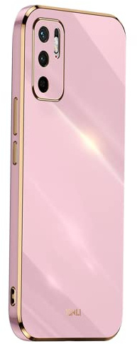 EASSGU [Cadre Galvanisé Coque pour Redmi Note 10 5G / POCO M3 Pro 5G (6.5 inches) Etui de Protection en Silicone TPU - Violet